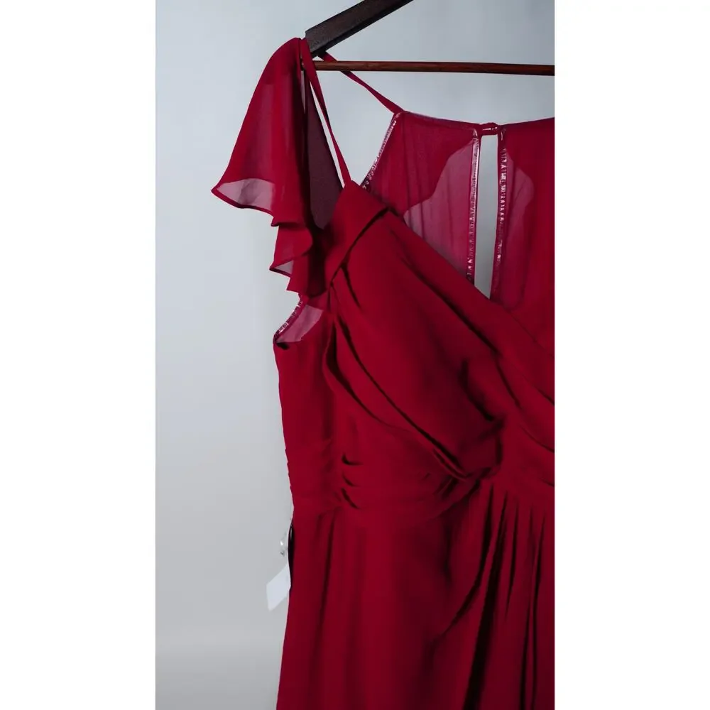 Azazie Dakota Burgundy Bridesmaids Dress Size 24 NWT